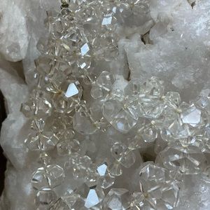 Vintage Crystal Necklace of hand-faceted Graduated Beads 28”